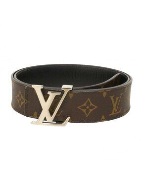 Authentic Louis Vuitton Mini Belt Damier Ebene Canvas Gold Hardware M9744 80/32 Louis Vuitton Belt Damier 80/32 M9744 Gold Buckle Blown  main image 4